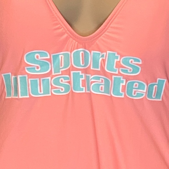 Sports Illustrated Deep V-Neck Coral Swimsuit Swim Bathing Suit Size 12 NWT - Picture 2 of 8